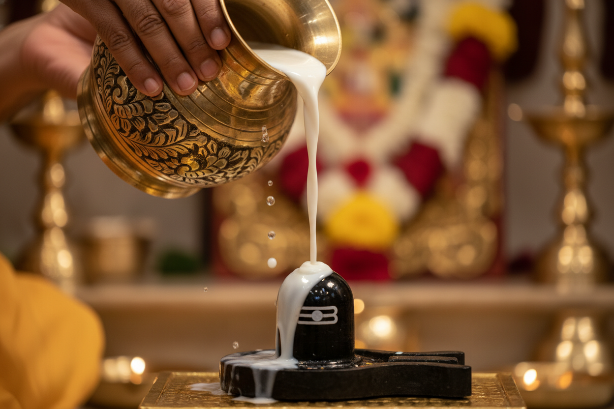 Abhisheka close-up
