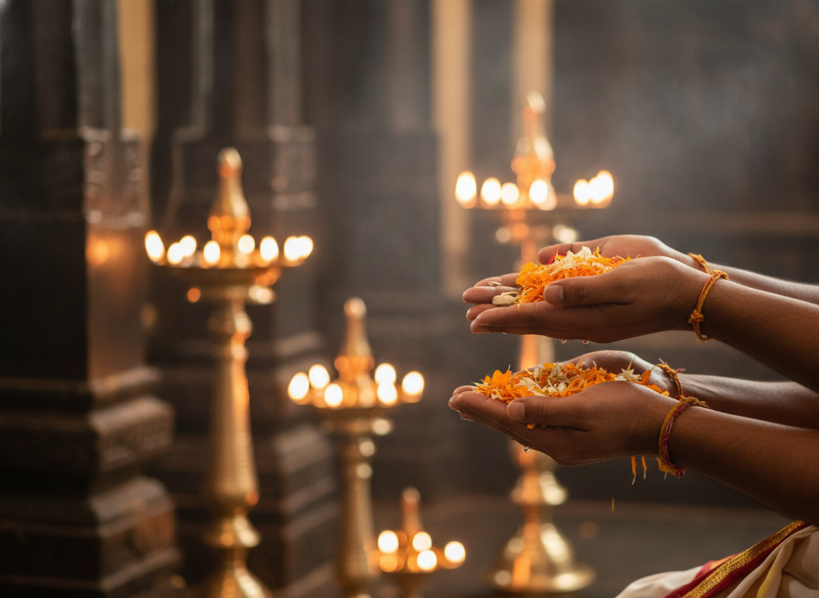 Sankalpa and Avahana prayer invocation process