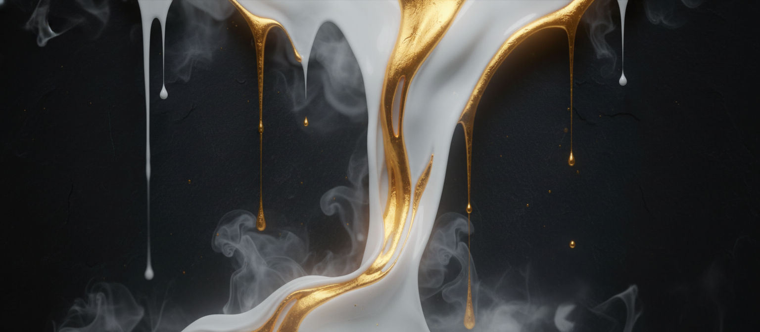 Abstract aesthetic banner of dark stones and pouring holy liquid textures